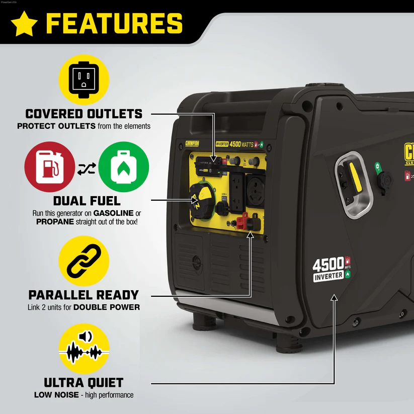 Przenośny generator inwerterowy Champion 4500 W - Image 5