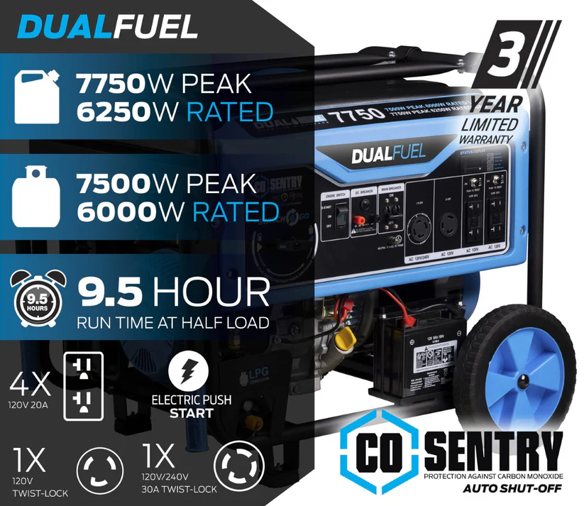 Pulsar PGD95BISCO – Cichy generator inwerterowy 9500 W, dwupaliwowy, zdalne sterowanie, CO Alert – Kup w Polsce