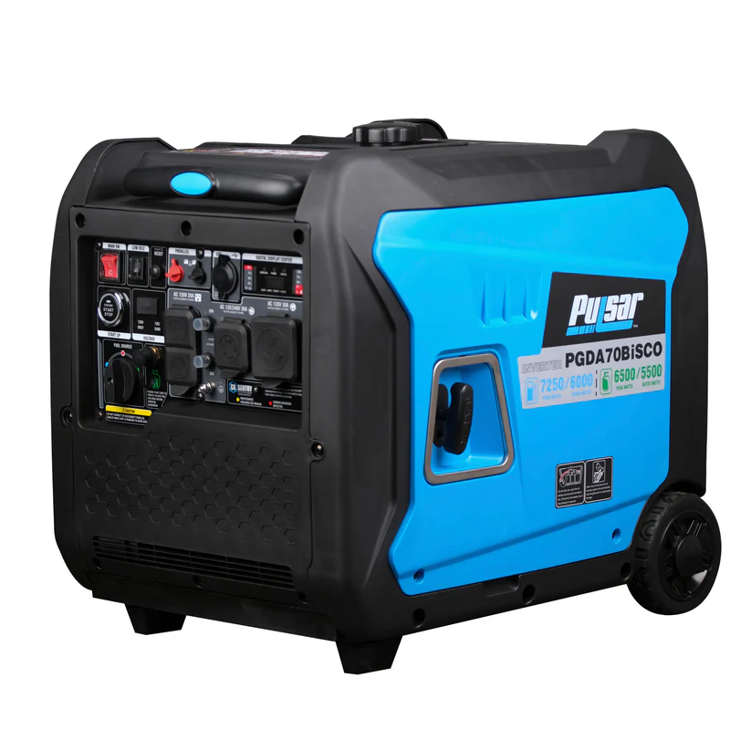 Kup Pulsar PGDA70BISCO – Cichy generator inwerterowy dual-fuel 7250 W z CO Alert i zdalnym startem